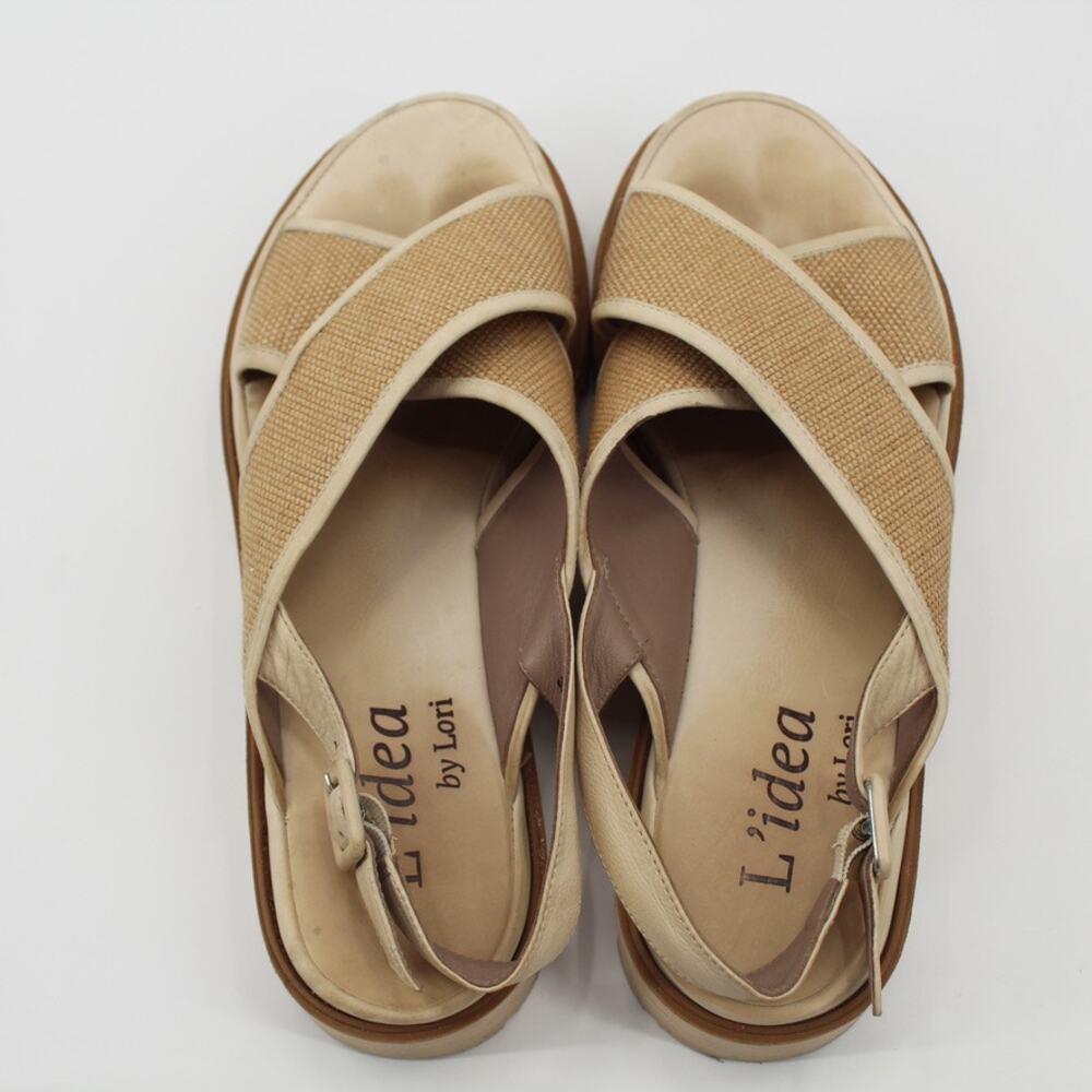 L'idea By Lori Raffia Crisscross Platform Sandals… - image 7